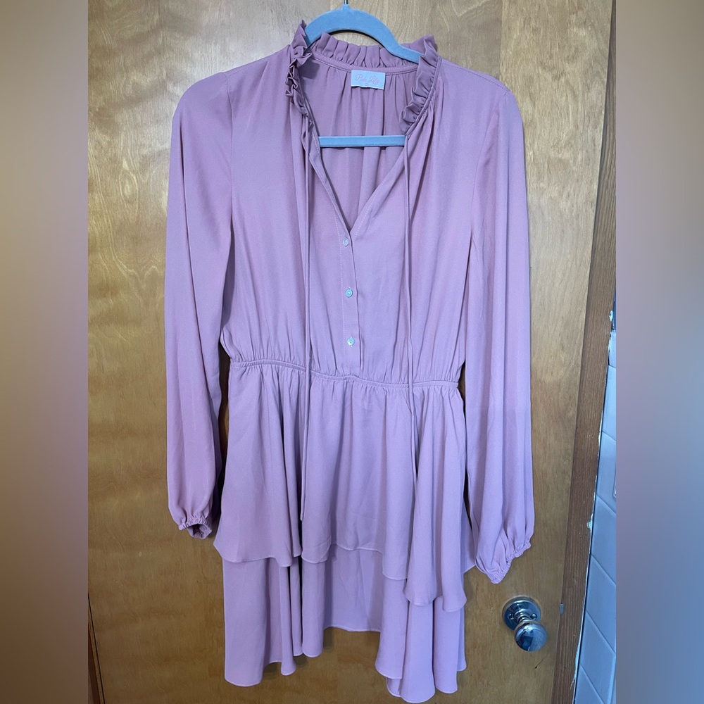 Pink Lily Blush Ruffle Detail Dress